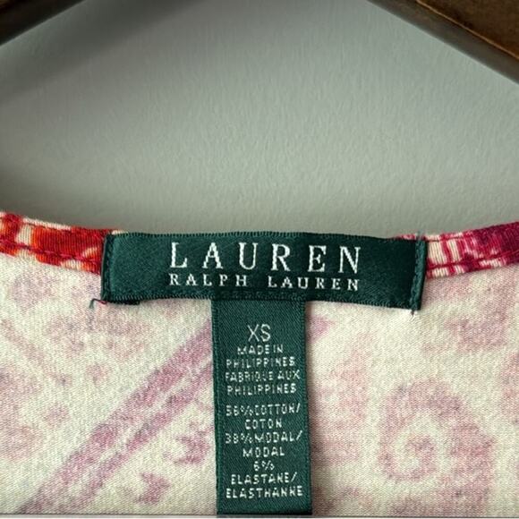 RALPH LAUREN JERSEY COTTON SLEEVELESS WRAP DRESS MULTI-COLORED PATCHWORK XS - Picture 4 of 8